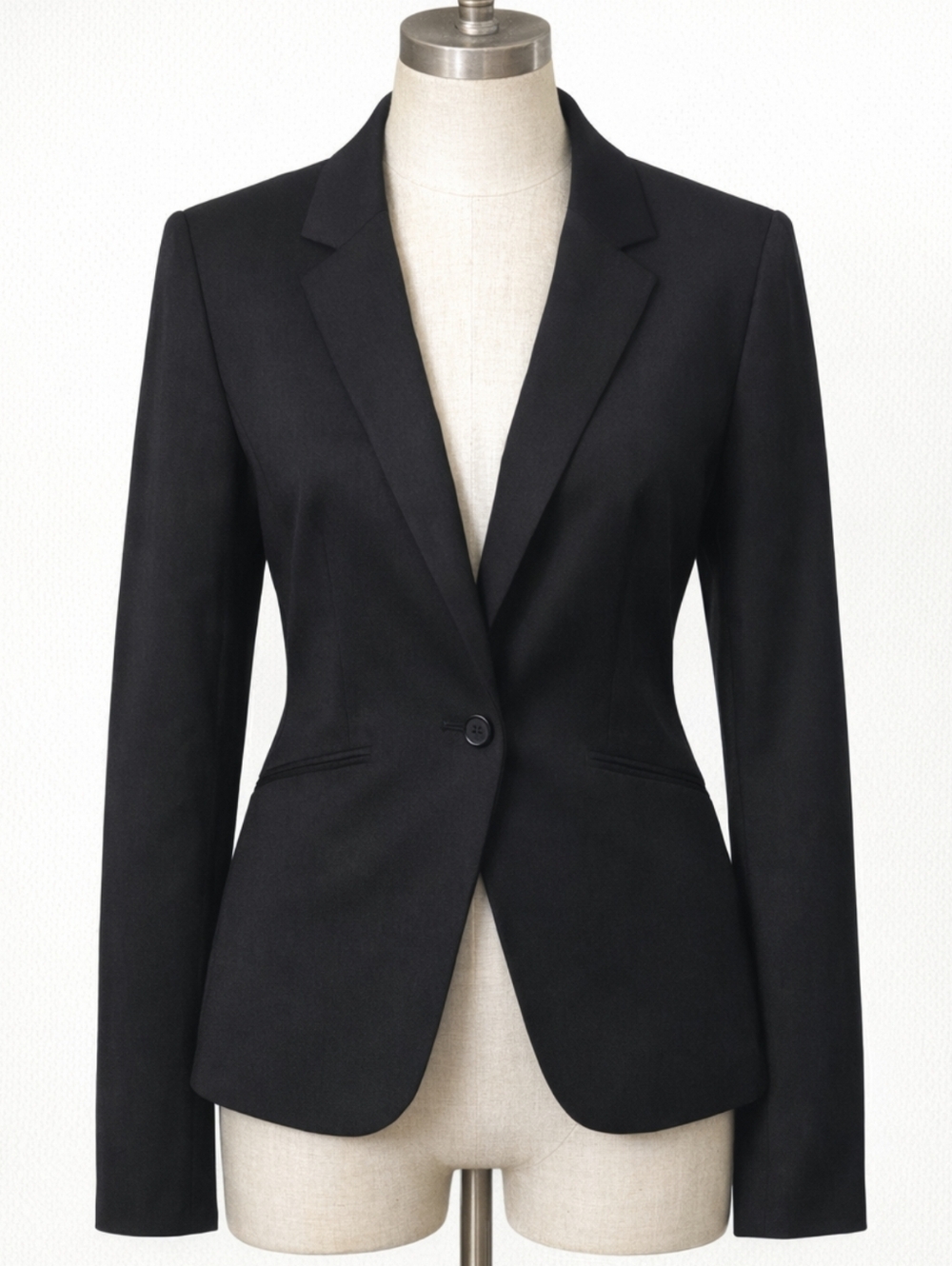H&M Black Hourglass Tailored Blazer Jacket Size 8 Business Career